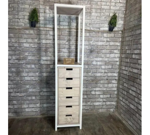 Стеллаж с ящиками 200×45×50 см — функциональный LOFT-стеллаж