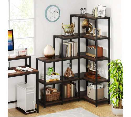Стеллаж угловой 5-ярусный — открытый стеллаж для дома или офиса