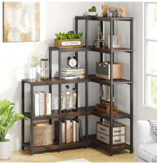 Стеллаж угловой 5-ярусный, коричневый