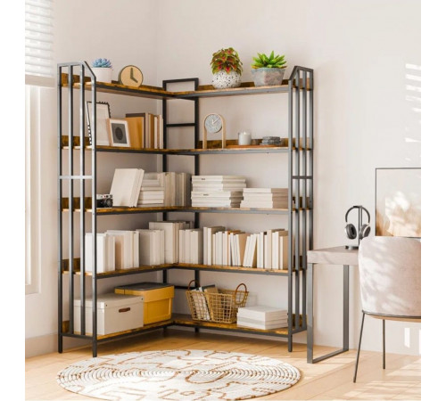 Стеллаж L-образный — открытый LOFT-стеллаж для дома.