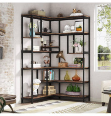 Стеллаж угловой 6-ярусный, коричневый