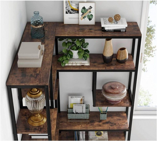 Стеллаж угловой MSM U0082, дуб сонома/черный металл