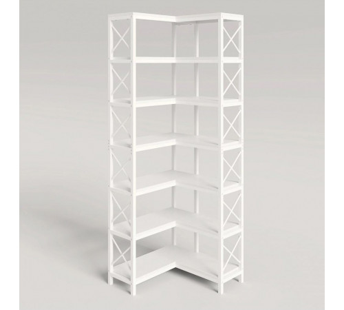 Стеллаж угловой, дуб сонома/черный металл