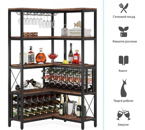 Угловой барный барный для хранения алкогольных напитков и бокалов