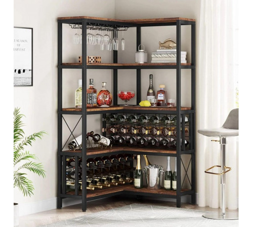 Угловой барный барный для хранения алкогольных напитков и бокалов