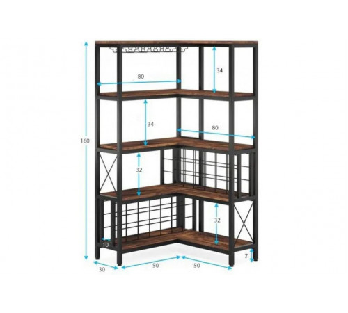Угловой барный барный для хранения алкогольных напитков и бокалов