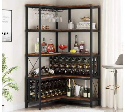 Угловой барный барный для хранения алкогольных напитков и бокалов