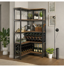 Стеллаж угловой барный для хранения алкогольных напитков и бокалов