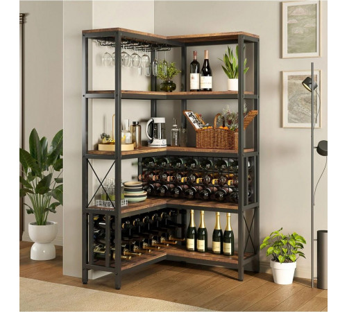 Угловой барный барный для хранения алкогольных напитков и бокалов