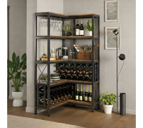 Угловой барный барный для хранения алкогольных напитков и бокалов