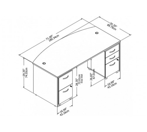 Стойка регистрации Studio C Bow с мобильными тумбами
