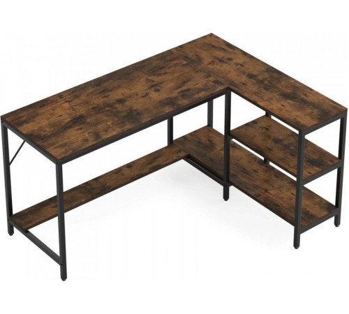 Стіл L-подібний із 3 шухлядами та полицями — 135×55×75 см