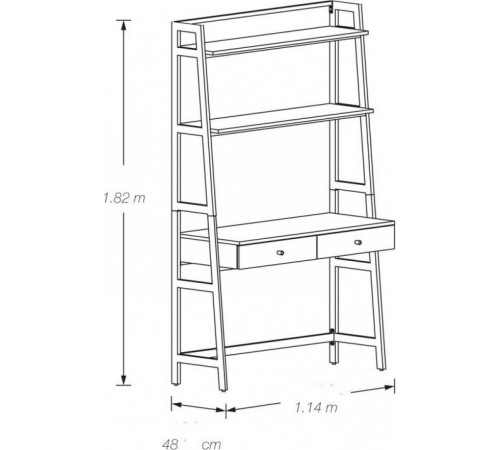 Стол Sacoria – 182×114×48 см, дизайн «лестница»