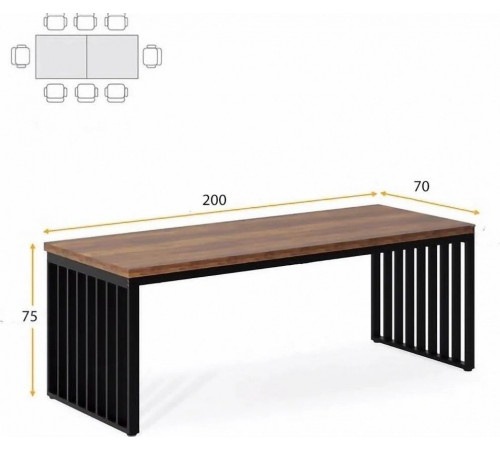 Стол двухместный, минималистичный MSMLOFT