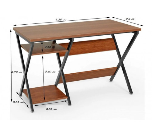 Стол компьютерный в стиле MSMLOFT (каркас металлический)