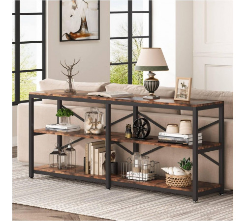 Стол консольный 3-ярусный в фойе с полками