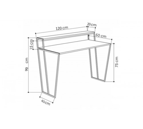 Стол письменный MSMLOFT с металлическим каркасом - 120×60×75 см.