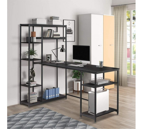 Письменный стол MSMLOFT с полками — 160×75× (60–90) см