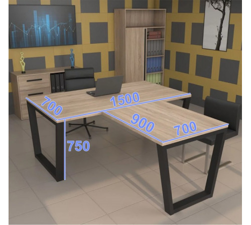 Стіл керівника “U-стиль”, стиль лофт, MSMLOFT