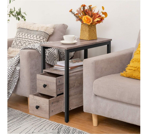 Стол с ящиком и открытой полкой MSMLOFT — 60×30×48 см