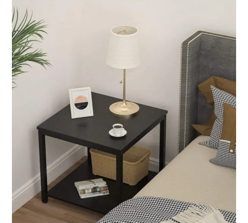 Столик возле дивана в стиле лофт – 2-ярусная тумбочка.