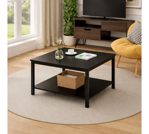 Столик возле дивана в стиле лофт – 2-ярусная тумбочка.