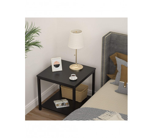 Столик возле дивана в стиле лофт – 2-ярусная тумбочка.