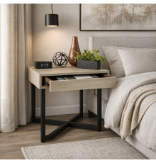 Столик Eldersley – ретро-акцент с ящиком (55×60×60 см)