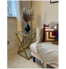 Столик зі скла, золотий