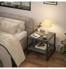 Столик квадратний з 2-рівневим сховищем