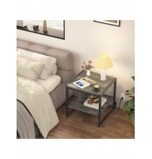 Столик квадратный с 2-уровневым хранилищем.