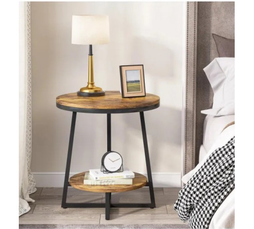 Круглый столик HOOBRO в рустикальном стиле