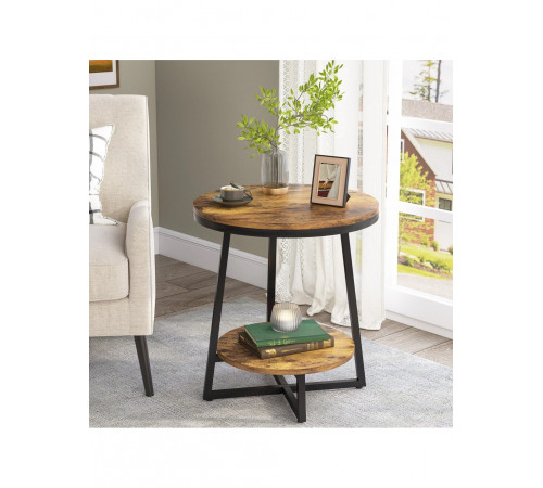 Круглый столик HOOBRO в рустикальном стиле