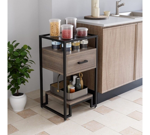 Столик 3-ярусный с ящиком MSMLOFT 78×40×40