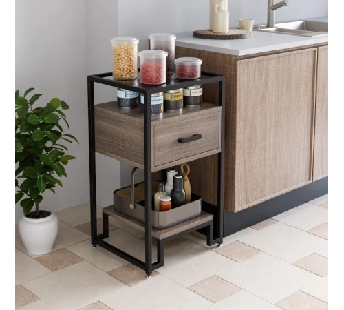 Столик 3-ярусный с ящиком MSMLOFT 78×40×40