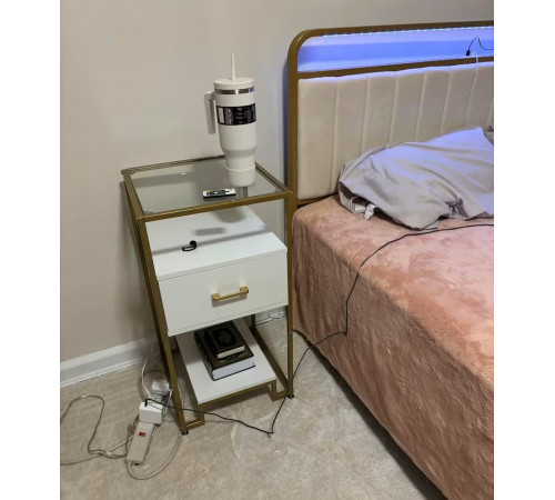 Столик 3-ярусный с ящиком MSMLOFT 78×40×40