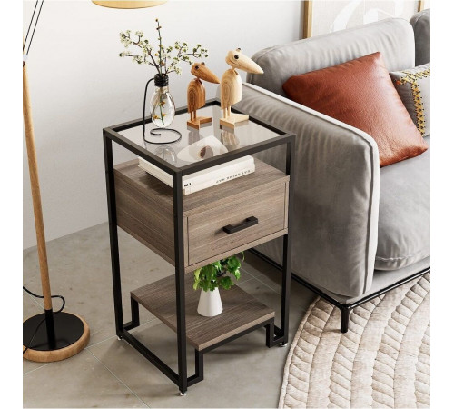 Столик 3-ярусный с ящиком MSMLOFT 78×40×40