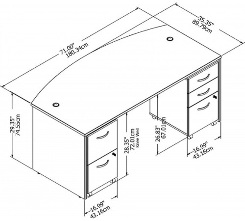 Стойка регистрации Studio C Bow с мобильными тумбами