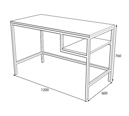 Стіл у стилі Loft  — 120 × 60 × 76 см