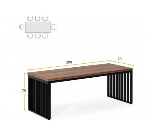 Стол двухместный, минималистичный MSMLOFT
