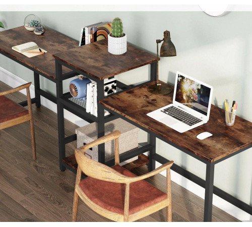 Двухместный стол с полками