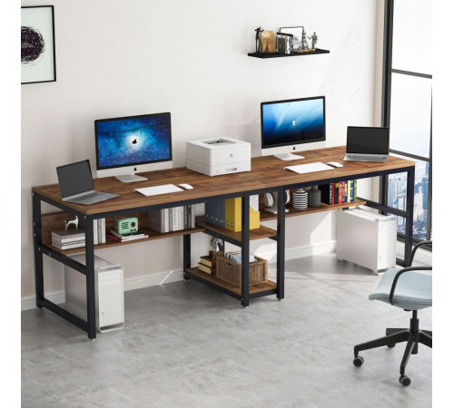 Двухместный письменный стол с полками — 200×60×75 см.