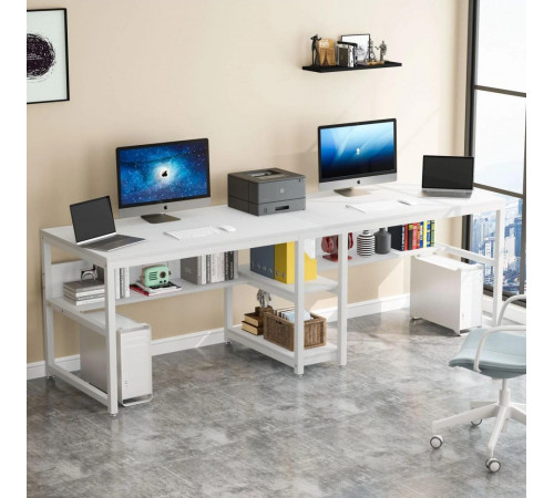 Двухместный письменный стол с полками — 200×60×75 см.