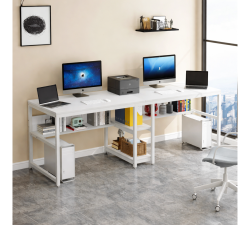 Двухместный письменный стол с полками — 200×60×75 см.