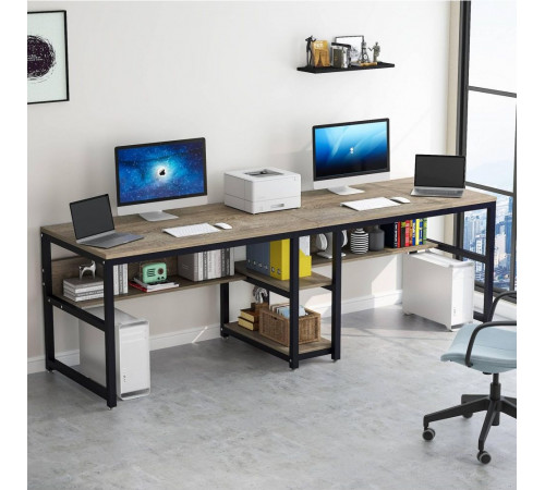 Двухместный письменный стол с полками — 200×60×75 см.