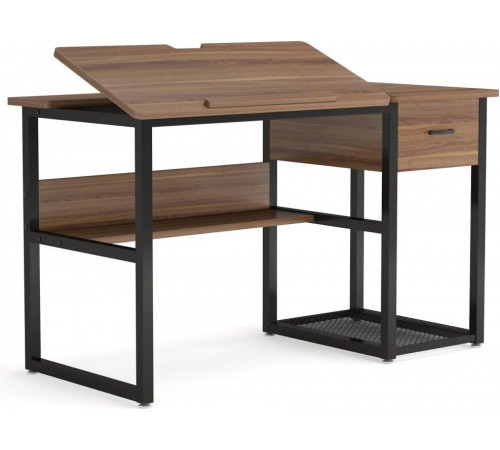 Стіл письмовий, дуб сонома/чорний метал