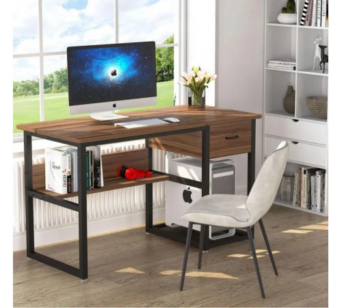 Стол письменный, дуб сонома/черный металл.