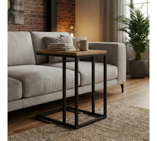 Приставной журнальный столик MSMLOFT – металлический каркас, ДСП.