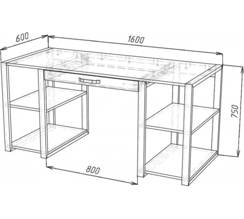 Стол компьютерный LOFT 2-х тумбовый