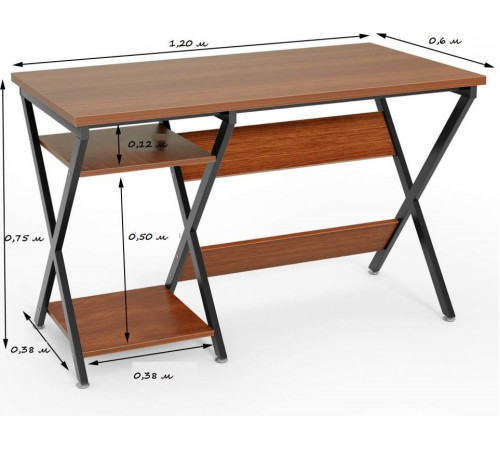 Стол компьютерный в стиле MSMLOFT (каркас металлический)